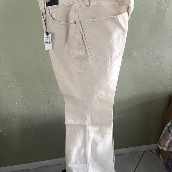 Express Elegant Beige Jeans - Picture 1 of 10